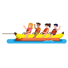 Party Supplies Summer Theme Banana Boat Ride Cutout